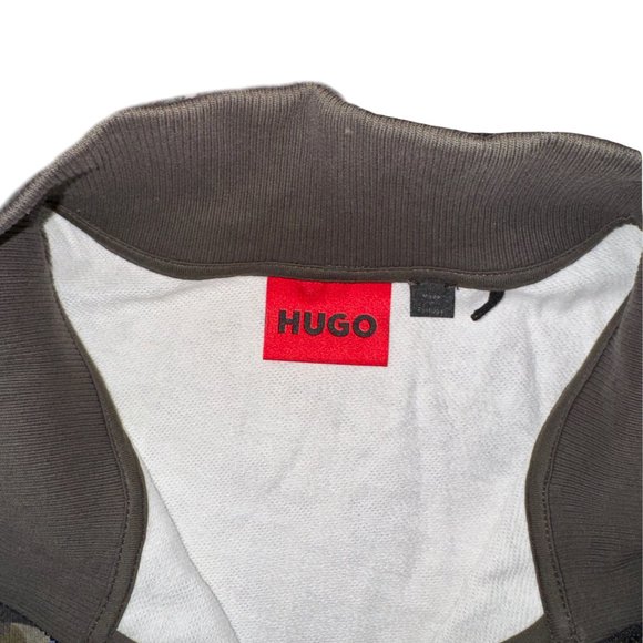 Hugo Boss Men's Green Long Sleeve Floral 1/4 Zip Sweatshirt Sweater Size XXL - Picture 5 of 5